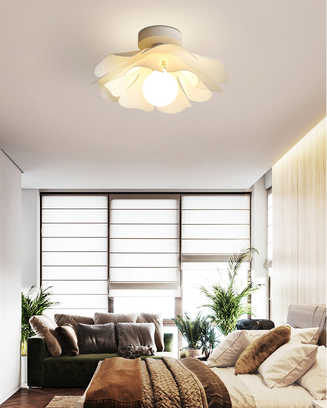 Floral Ceiling Light White Acrylic Petal Design - Product detail 5