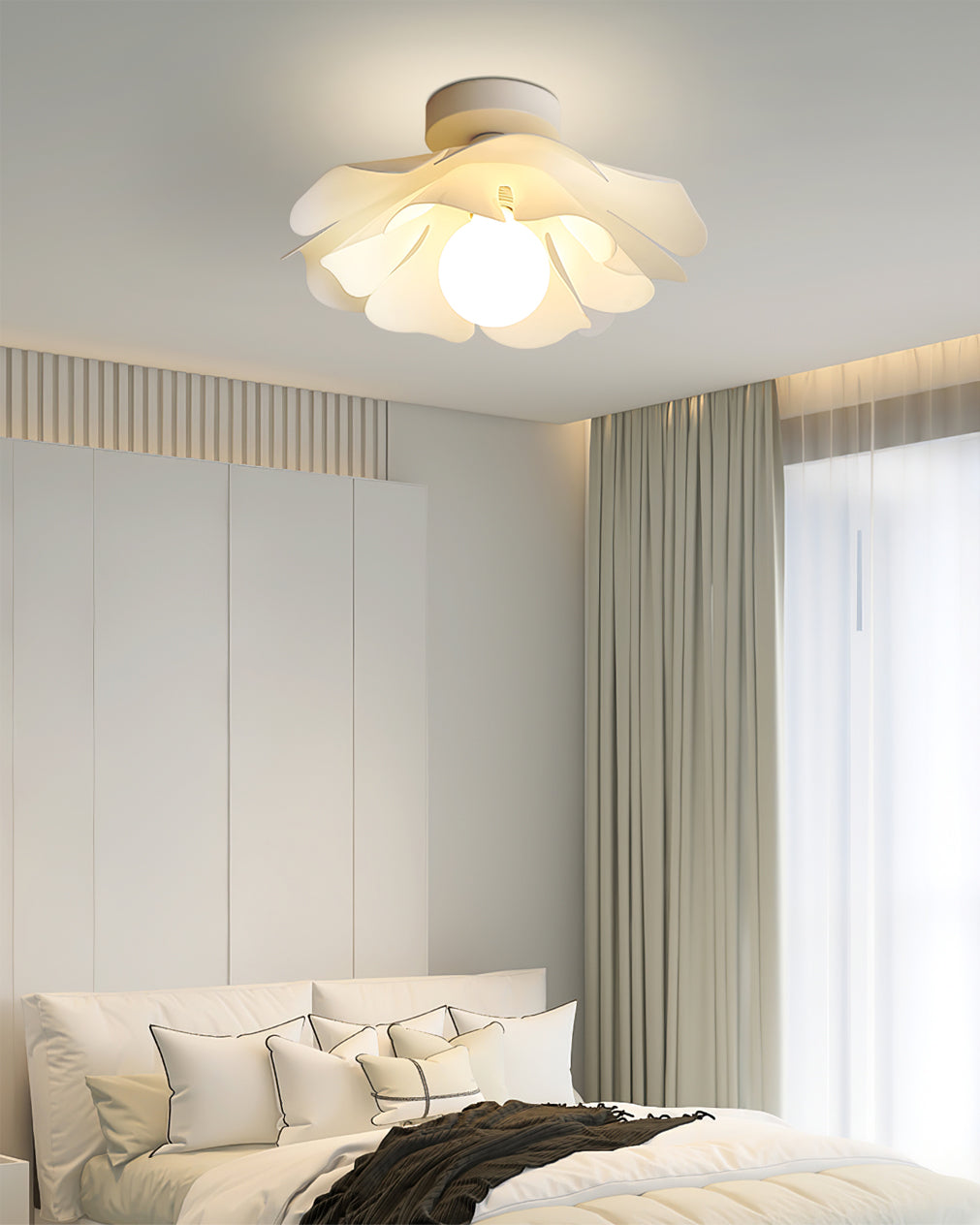 Floral Ceiling Light White Acrylic Petal Design - Product detail 4