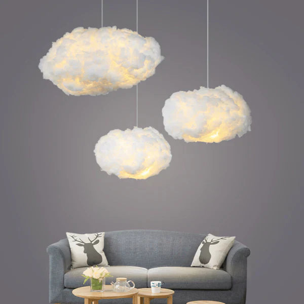 Cloud Pendant Light Soft Cotton LED Ceiling Fixture - Product showcase