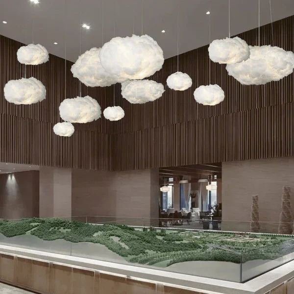Cloud Pendant Light Soft Cotton LED Ceiling Fixture - Detailed view