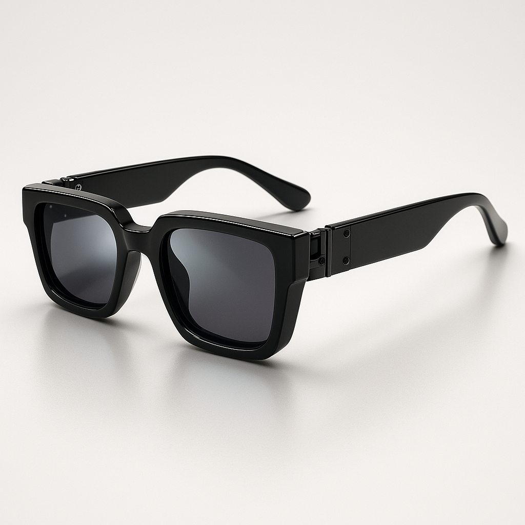 Black Square Sunglasses UV-400 Protection Unisex Frame - Product showcase