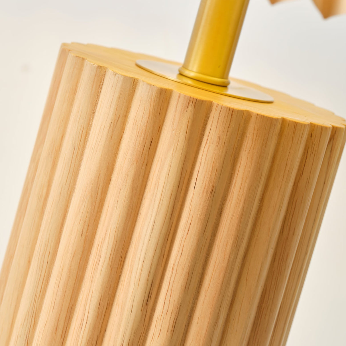 Scandinavian Table Lamp Pleated Shade Wood Base - Product detail 8