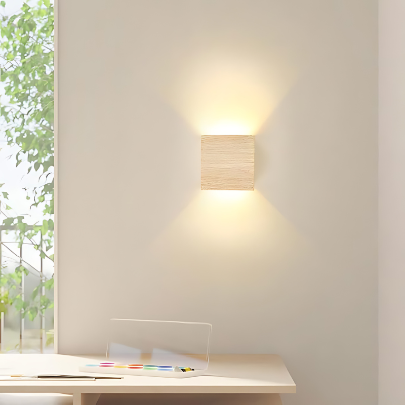 NordiLume Stylish Natural Wood Scandinavian Wall Light Fixture - Detailed view
