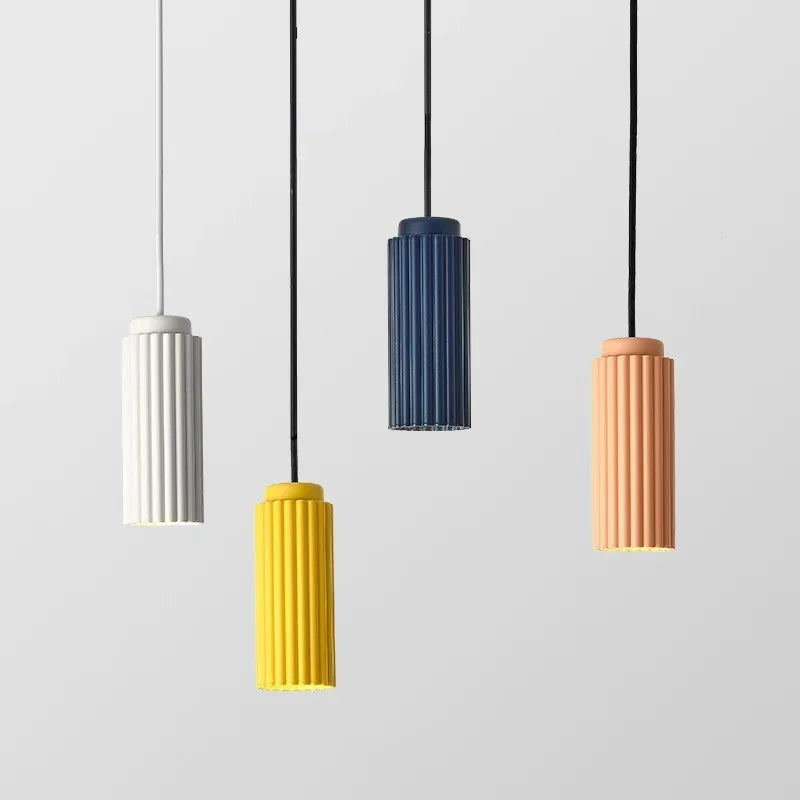 Modern Pendant Light Fluted Glass Cylinder Design - Product detail 5