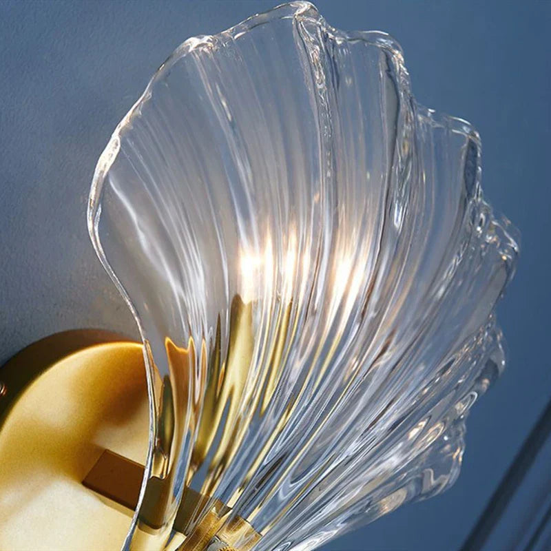 Coastal Wall Sconce Shell-Shaped Glass Design - Product detail 4