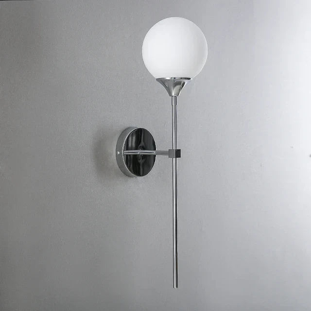 Modern Glass Wall Light Brass Stem Globe Design - Product detail 7