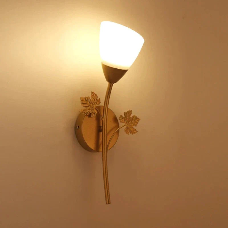 Botanical Wall Light Gold Leaf Design LED Sconce - Product detail 6