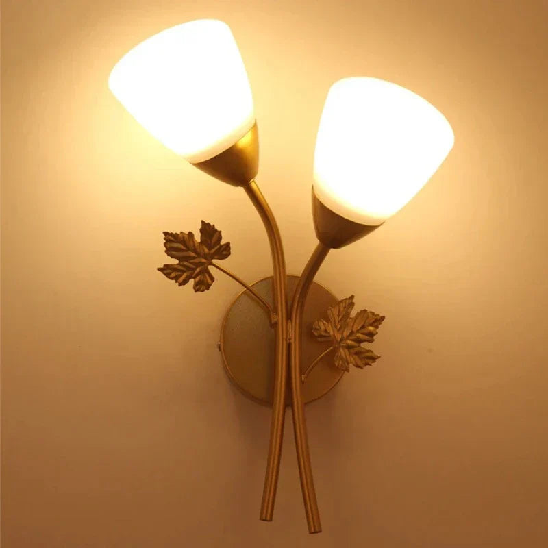 Botanical Wall Light Gold Leaf Design LED Sconce - Product detail 4