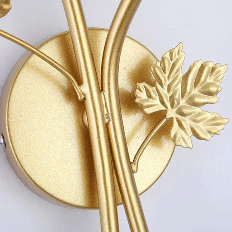 Botanical Wall Light Gold Leaf Design LED Sconce - Product detail 5