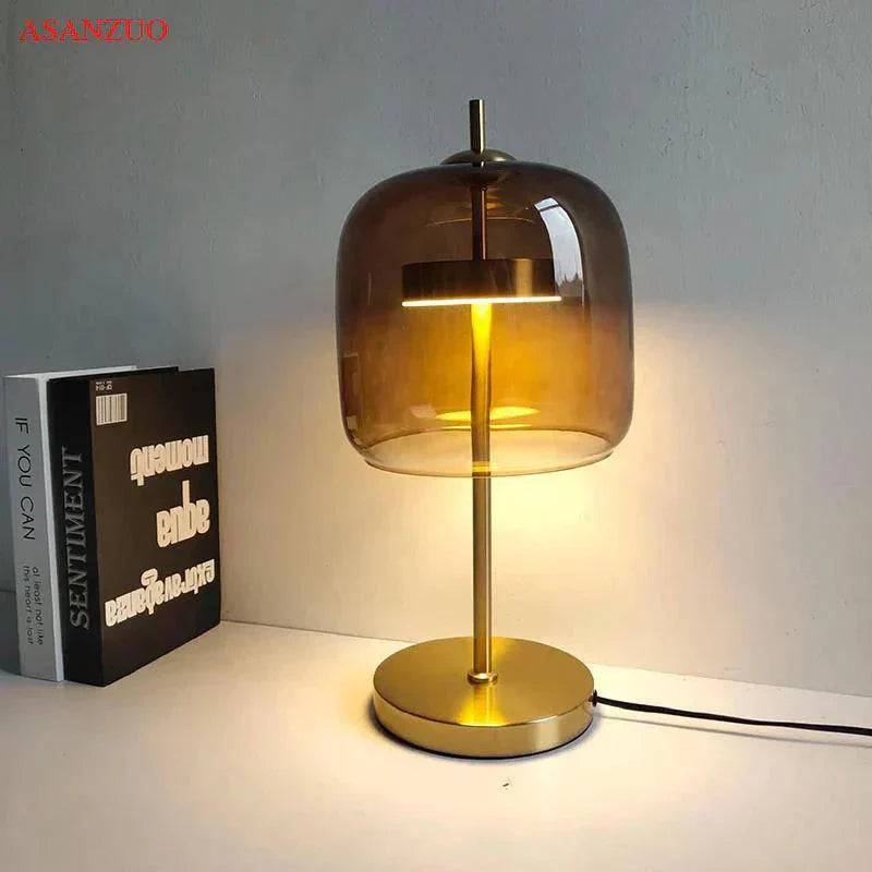 Modern Glass Table Lamp Clear Dome LED Design - Product detail 7