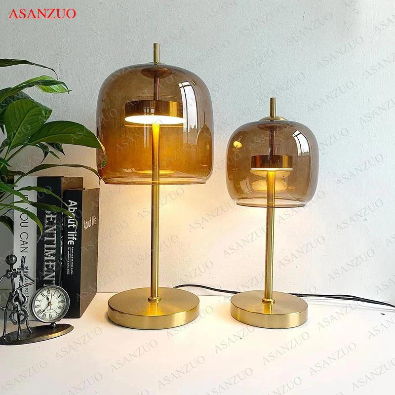 Modern Glass Table Lamp Clear Dome LED Design - Product example