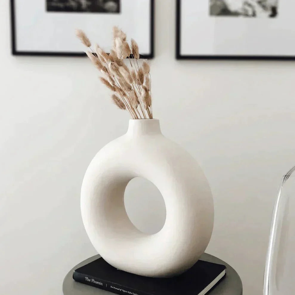 Modern Ceramic Vase Set  Hollow Circle Design - Product detail 11
