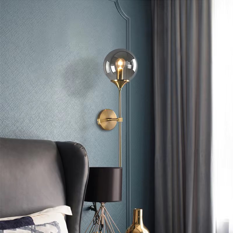 Modern Wall Sconce Brass Globe LED Light Fixture - Product detail 5