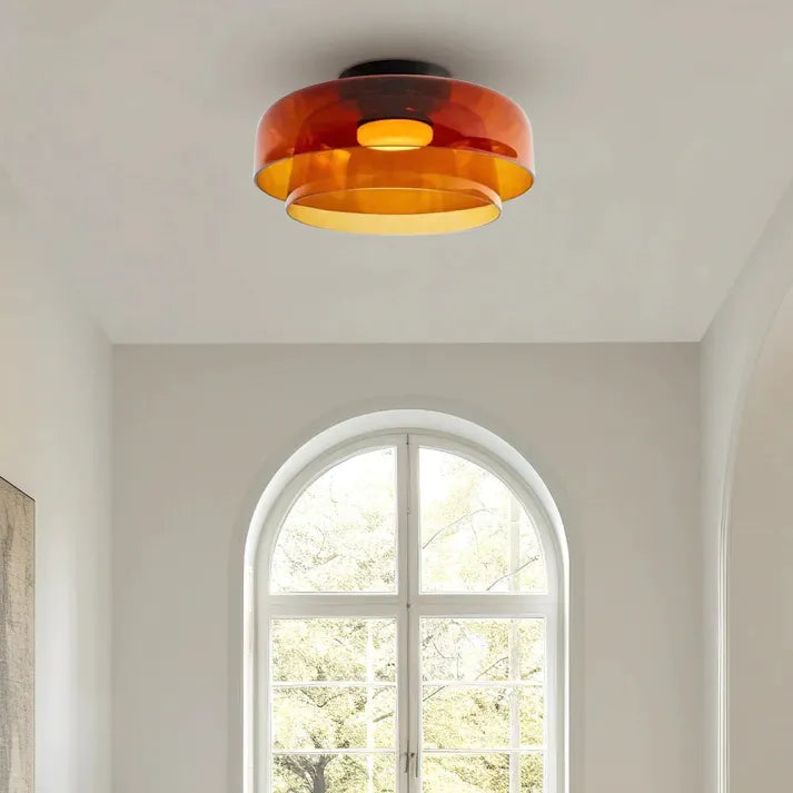 Modern Glass Ceiling Light  Layered Smoke Shade Design - Product detail 21