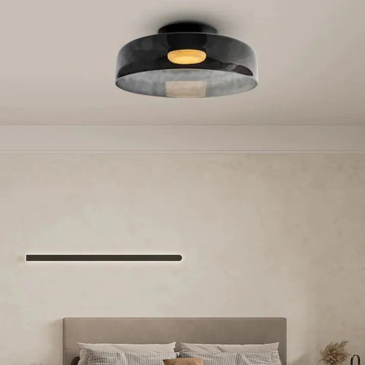 Modern Glass Ceiling Light  Layered Smoke Shade Design - Product detail 15