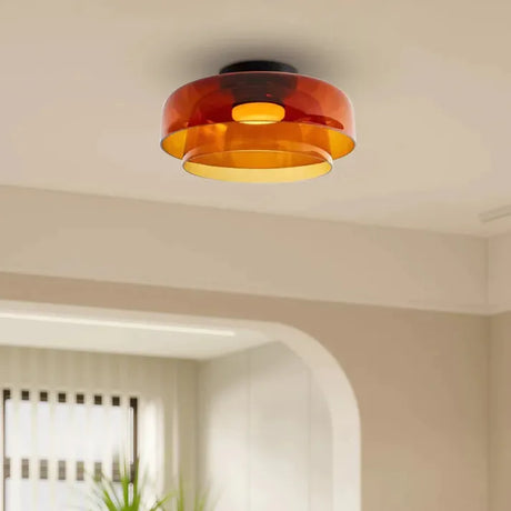 Modern Glass Ceiling Light  Layered Smoke Shade Design - Product detail 17