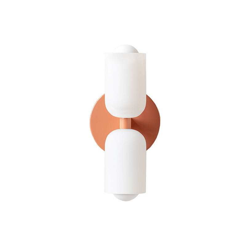 Nordic Wall Light Brass White Glass Double Sconce - Product detail 6