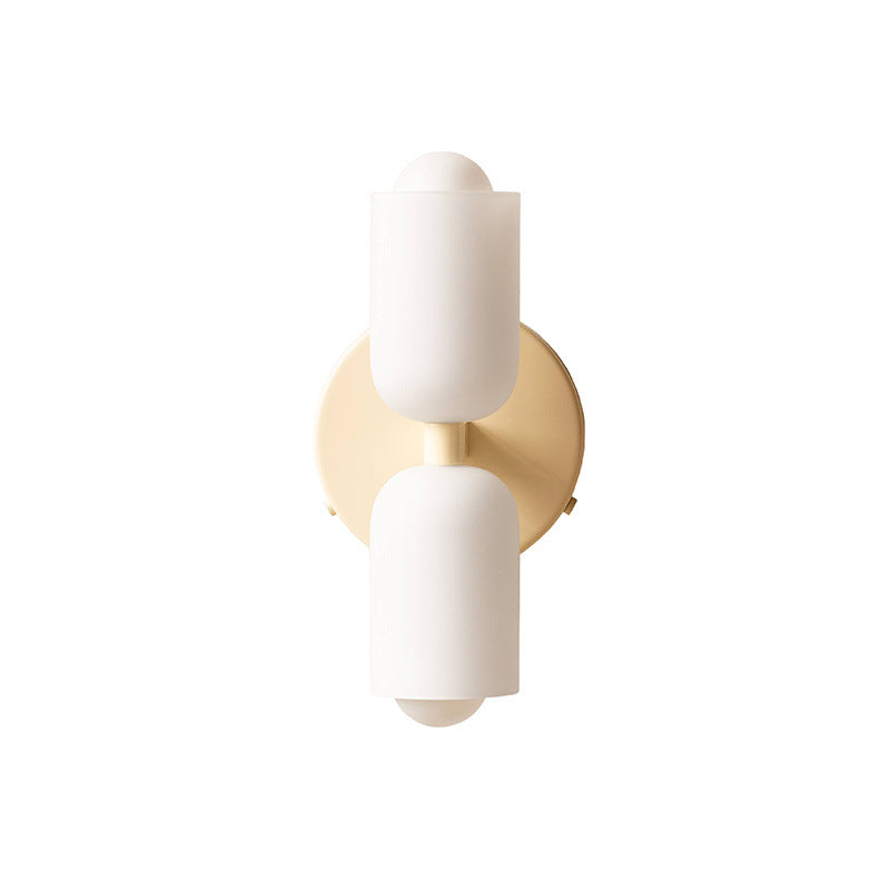 Nordic Wall Light Brass White Glass Double Sconce - Product detail 7