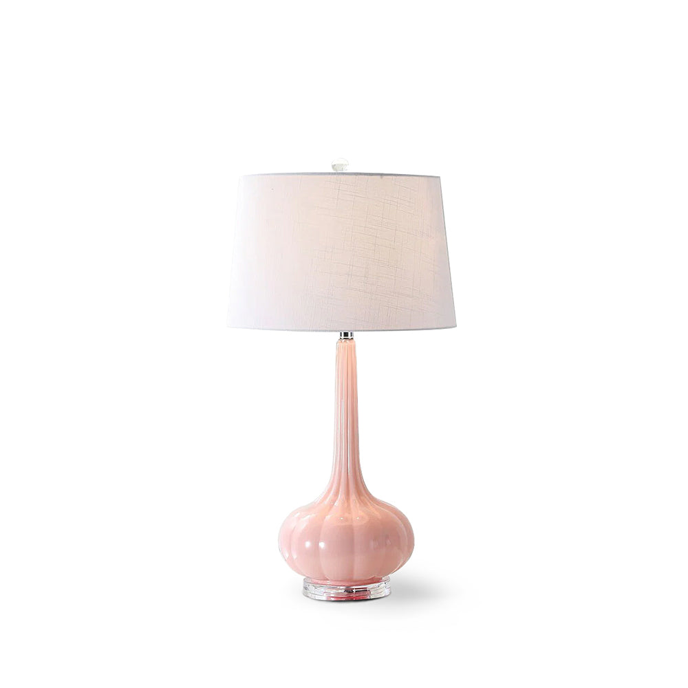 Modern Ceramic Table Lamp Blush Pink Base with White Shade - Product detail 26
