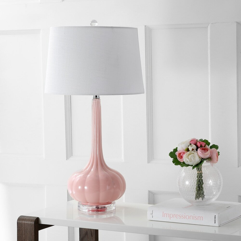 Modern Ceramic Table Lamp Blush Pink Base with White Shade - Product detail 10