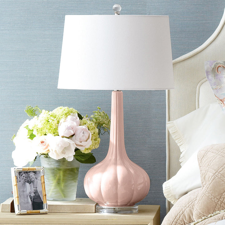 Modern Ceramic Table Lamp Blush Pink Base with White Shade - Product detail 15