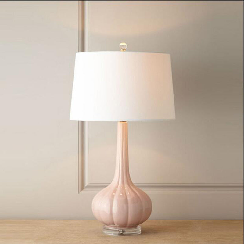 Modern Ceramic Table Lamp Blush Pink Base with White Shade - Product detail 17
