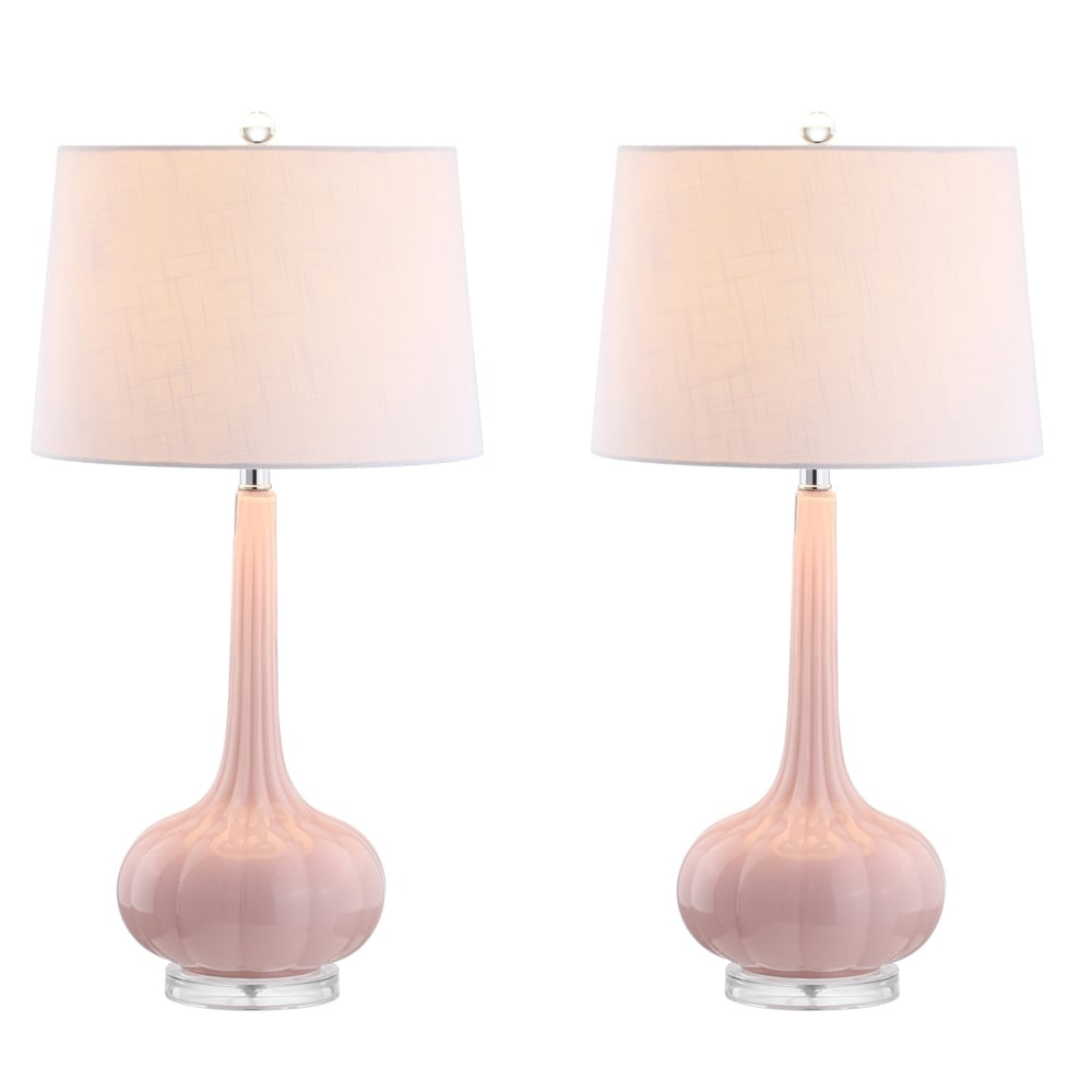 Modern Ceramic Table Lamp Blush Pink Base with White Shade - Product detail 20