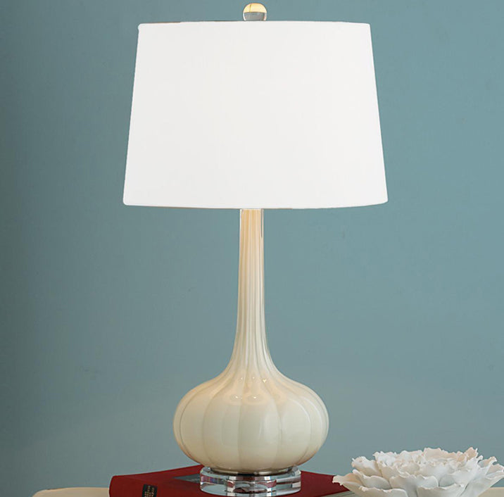 Modern Ceramic Table Lamp Blush Pink Base with White Shade - Product detail 7