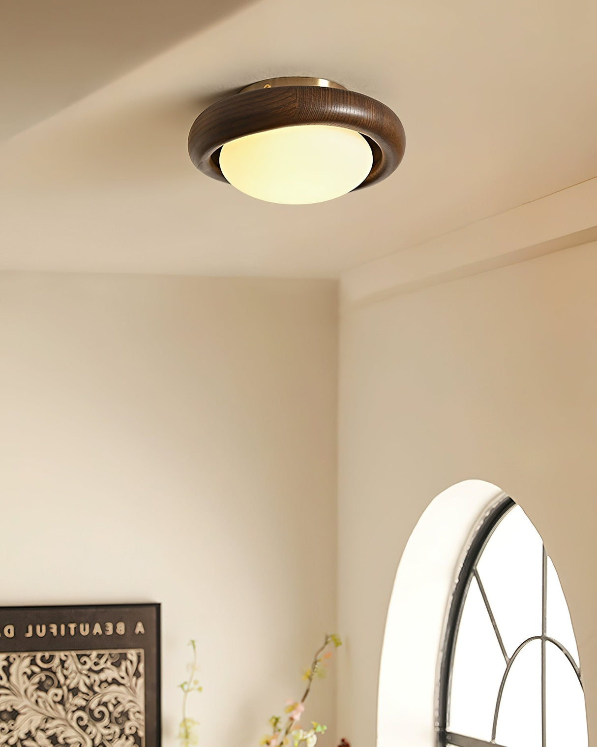 Modern Wooden Ceiling Light Minimalist Globe Design - Product detail 6