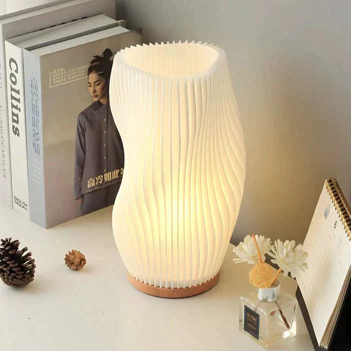 Modern Wave Table Lamp Pleated Shade Design - Product detail 6