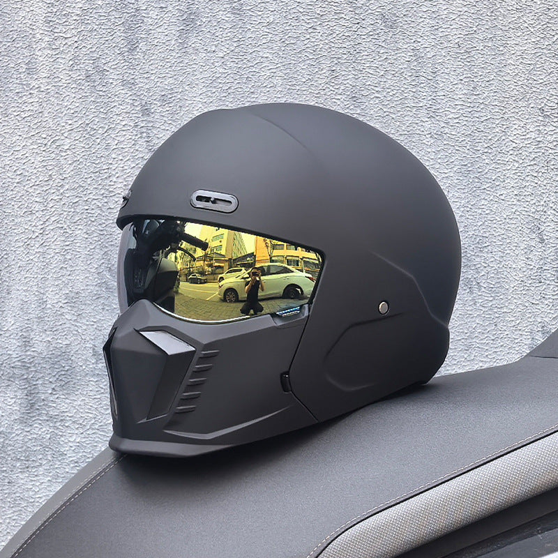 Full Face Motorcycle Helmet Matte Black Racing Design - Product showcase