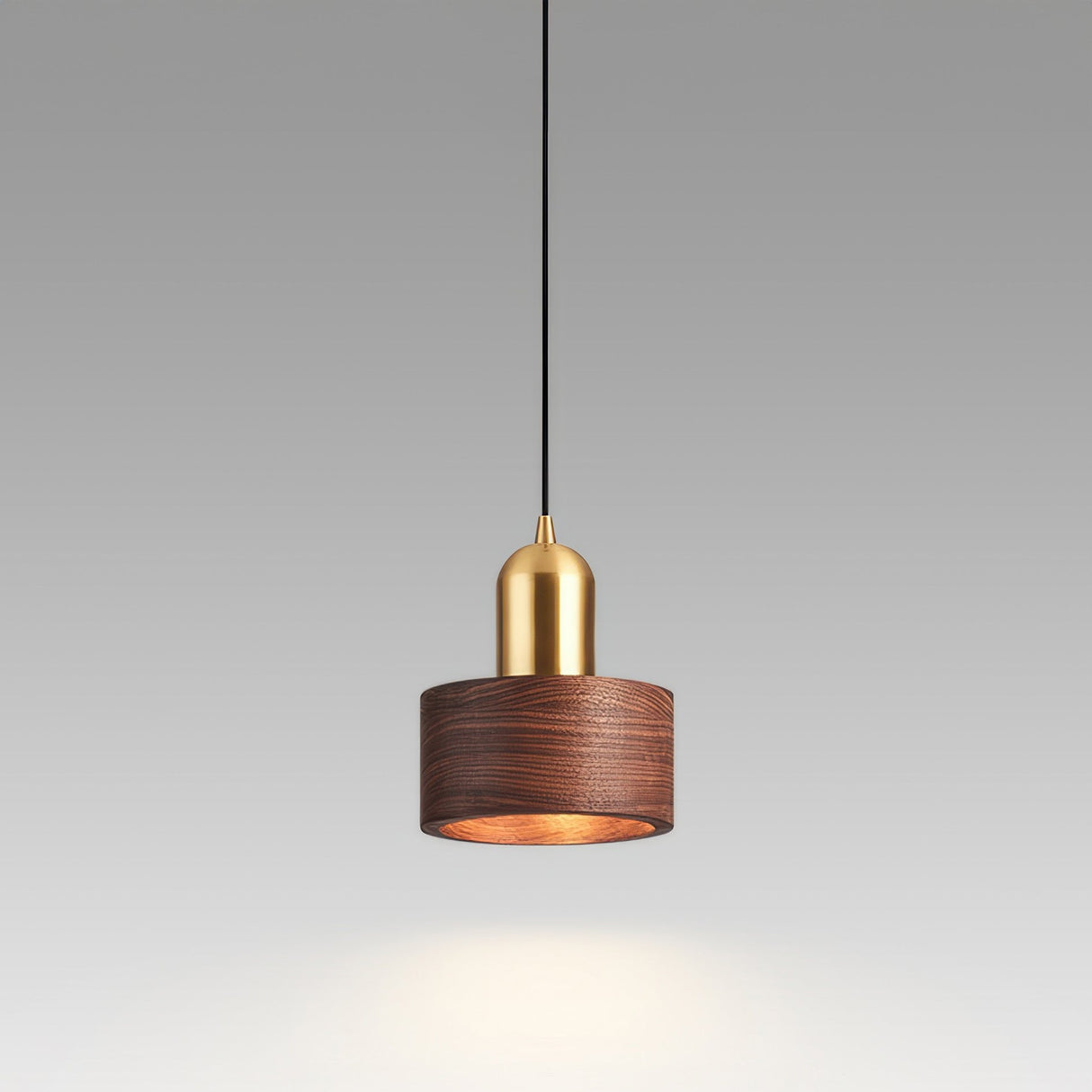 Modern Japanese Pendant Light Brass Black Cylinder Design - Product detail 10