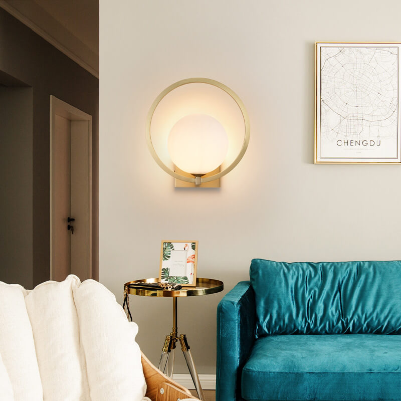 Modern Glass Wall Lamp Circular Globe Design - Product detail 9