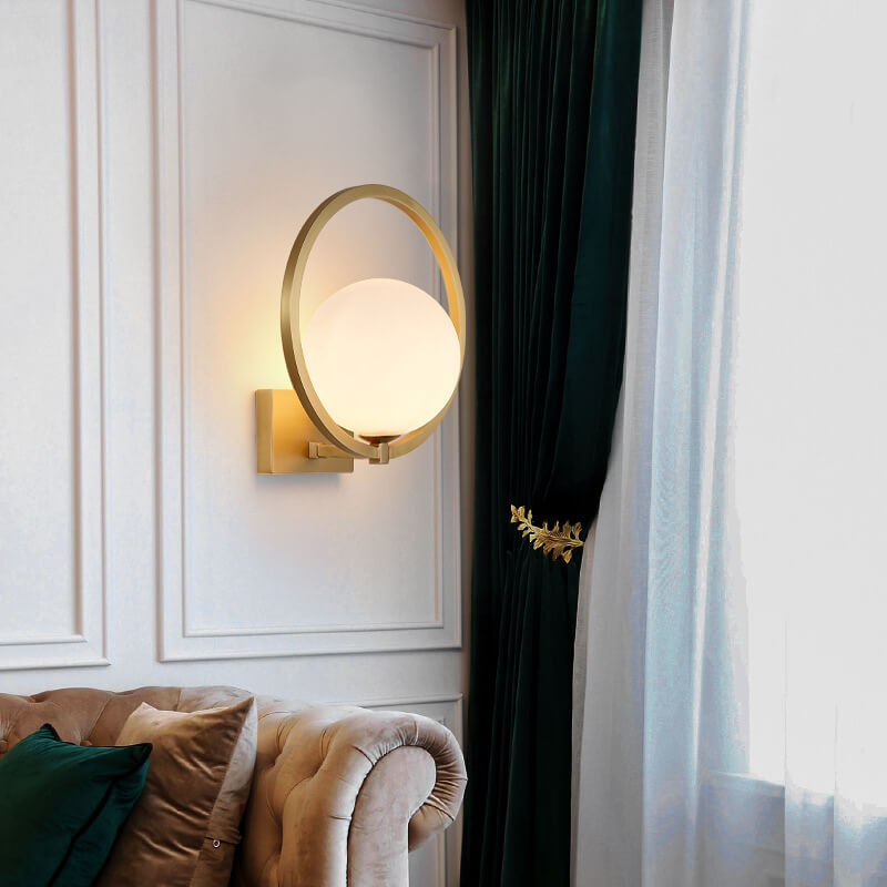 Modern Glass Wall Lamp Circular Globe Design - Product detail 8