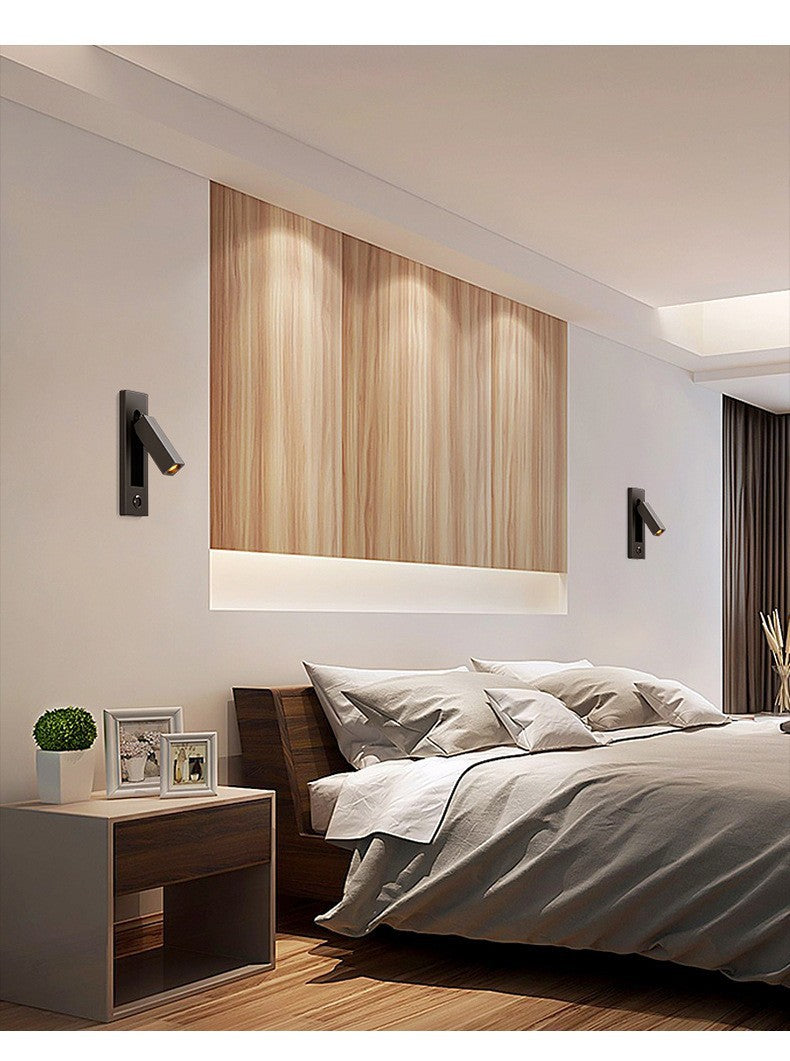 Modern LED Wall Light Rotatable Aluminum Reading Lamp - Detailed view