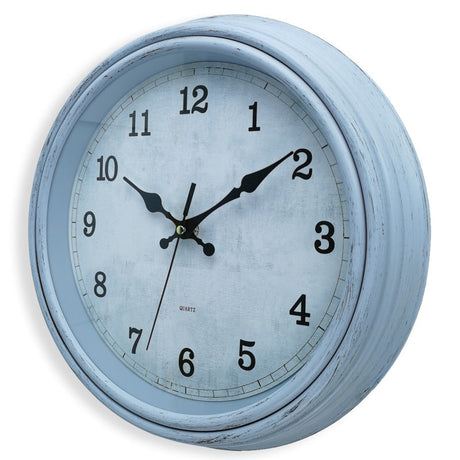 Vintage Wall Clock  Distressed Blue Frame Design - Detailed view