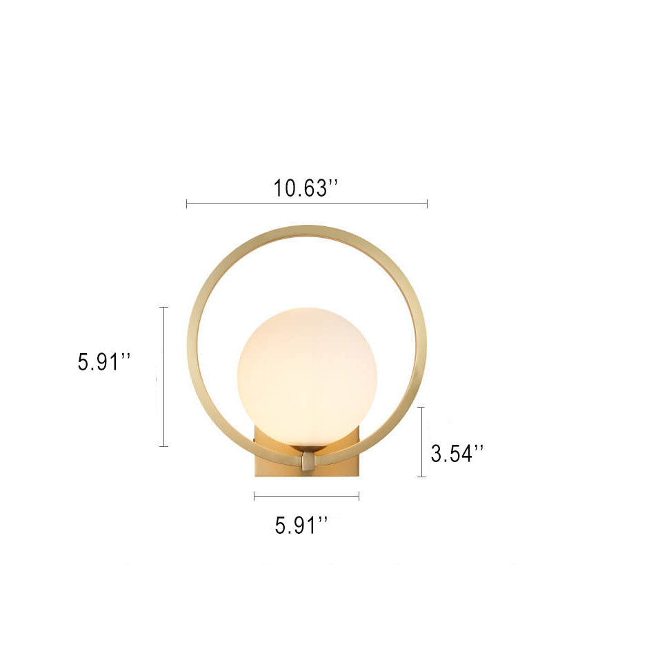 Modern Glass Wall Lamp Circular Globe Design - Product example