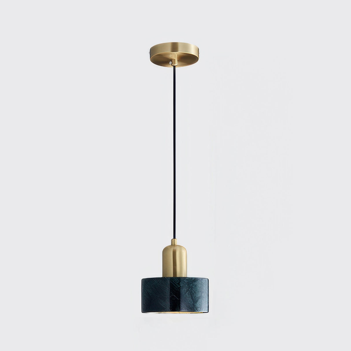 Modern Japanese Pendant Light Brass Black Cylinder Design - Product detail 13