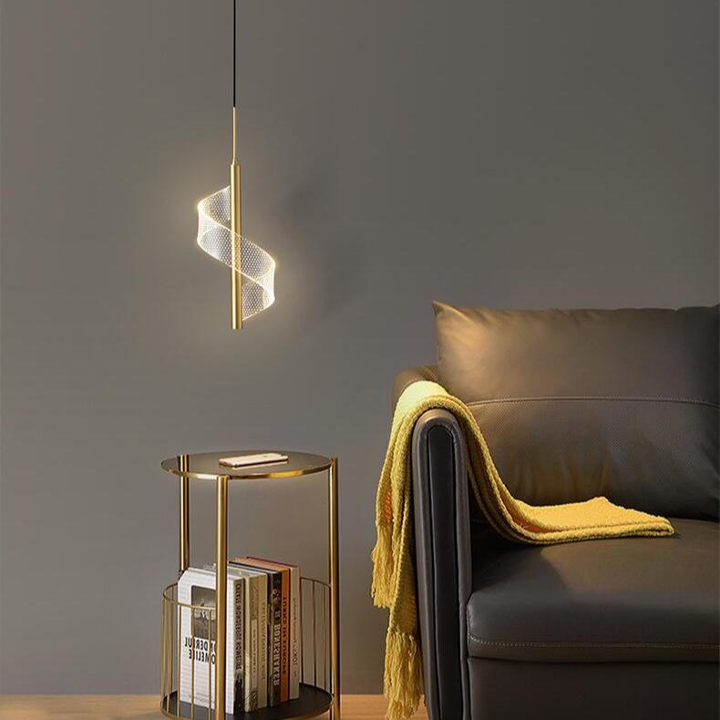 Modern LED Pendant Light Spiral Gold Metal Design - Product detail 12