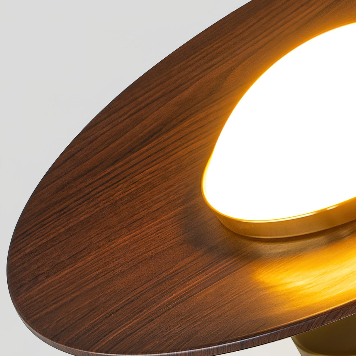 Modern Ceiling Light Walnut Wood and Gold Disc Design - Product detail 6