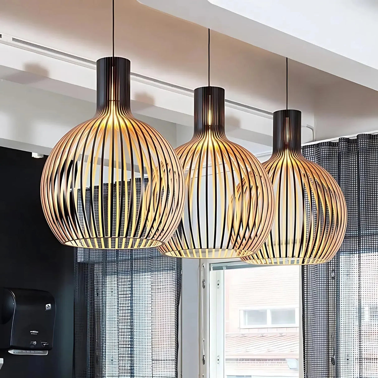 Danish Pendant Light Wooden Globe Hanging Lamp - Product detail 6