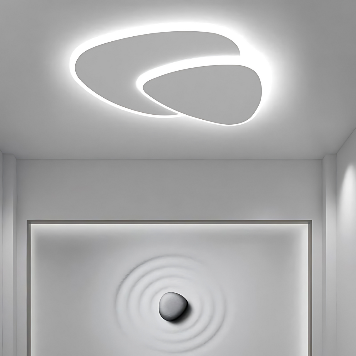 Modern Ceiling Light Dual Pebble LED Design - Detailed view