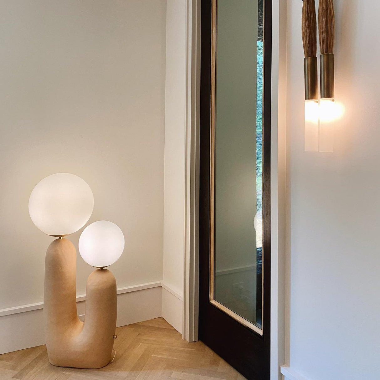 Ceramic Table Lamp Terra Cotta Base with Glass Globe - Product detail 15