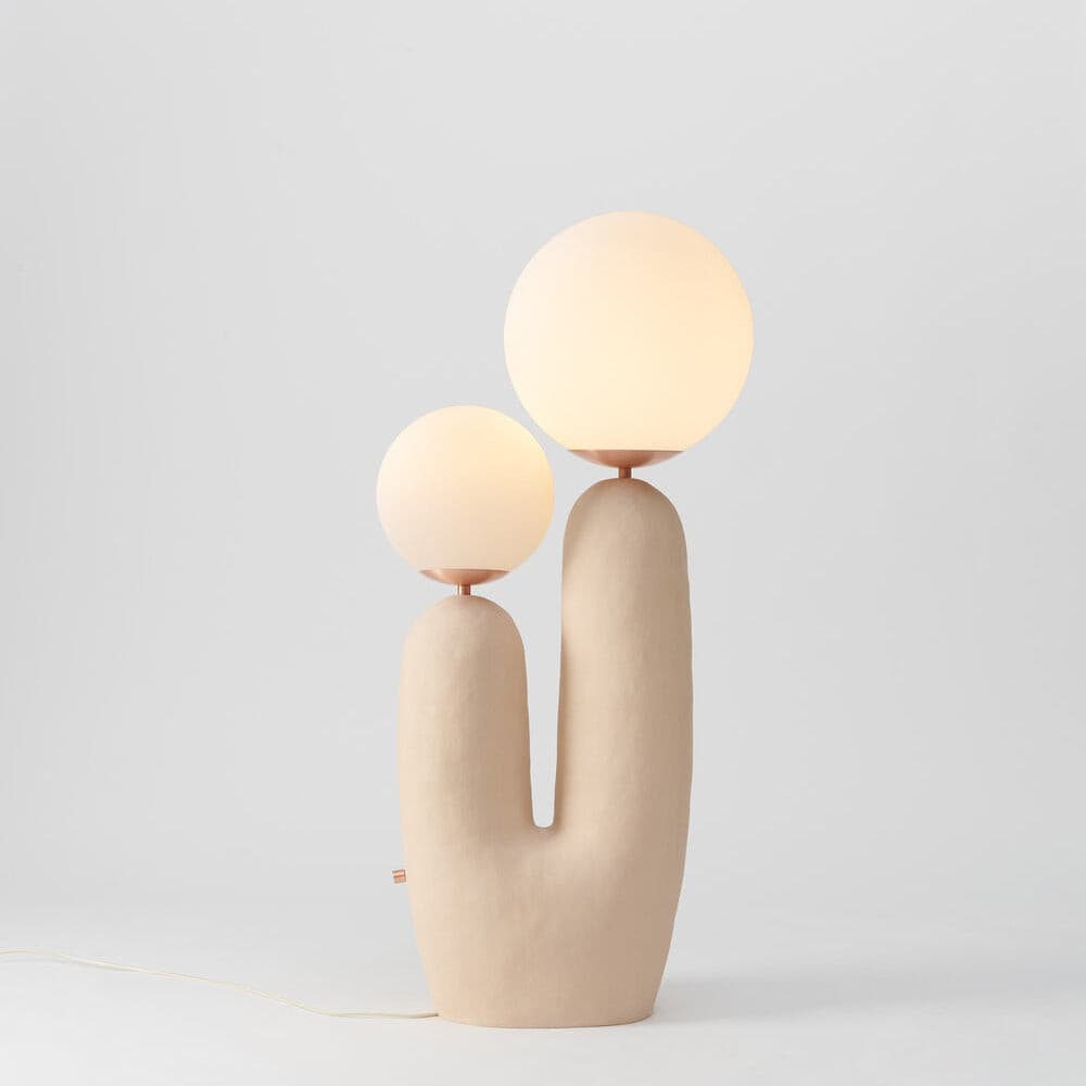 Ceramic Table Lamp Terra Cotta Base with Glass Globe - Product detail 9