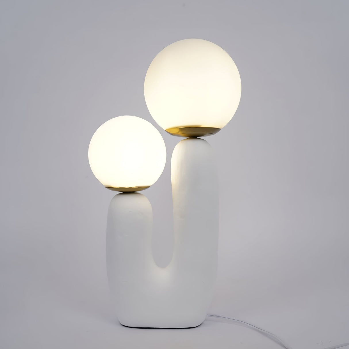 Modern Glass Table Lamp Pink Resin Base With Dual Globes - Product detail 66