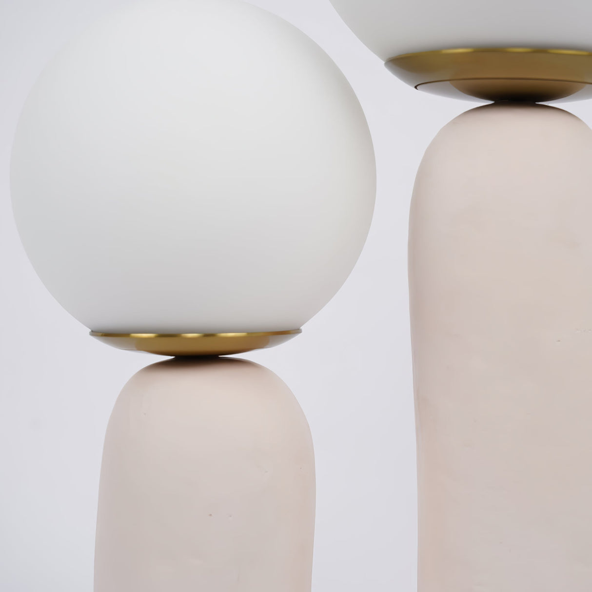 Modern Glass Table Lamp Pink Resin Base With Dual Globes - Product detail 43