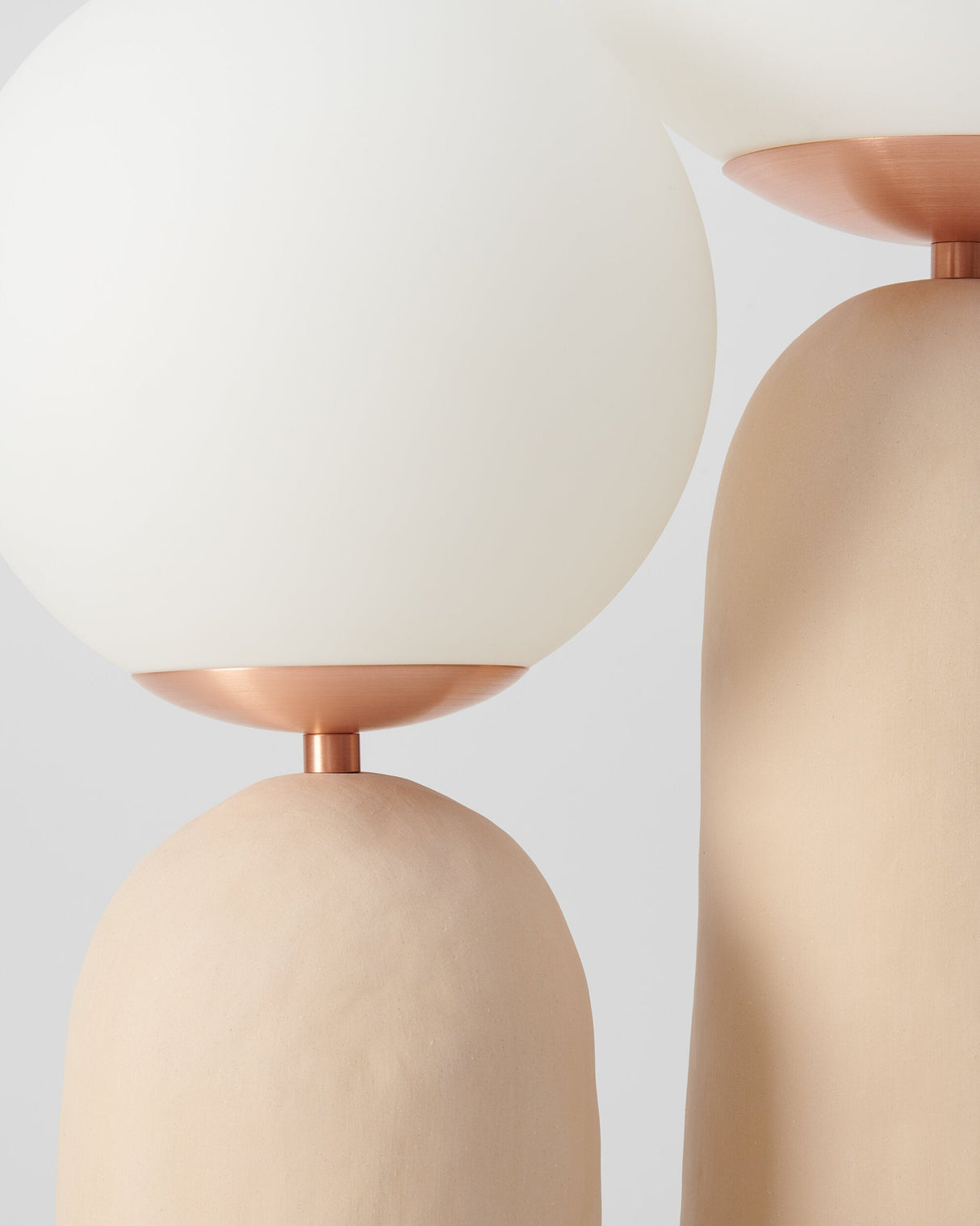 Modern Glass Table Lamp Pink Resin Base With Dual Globes - Product detail 42