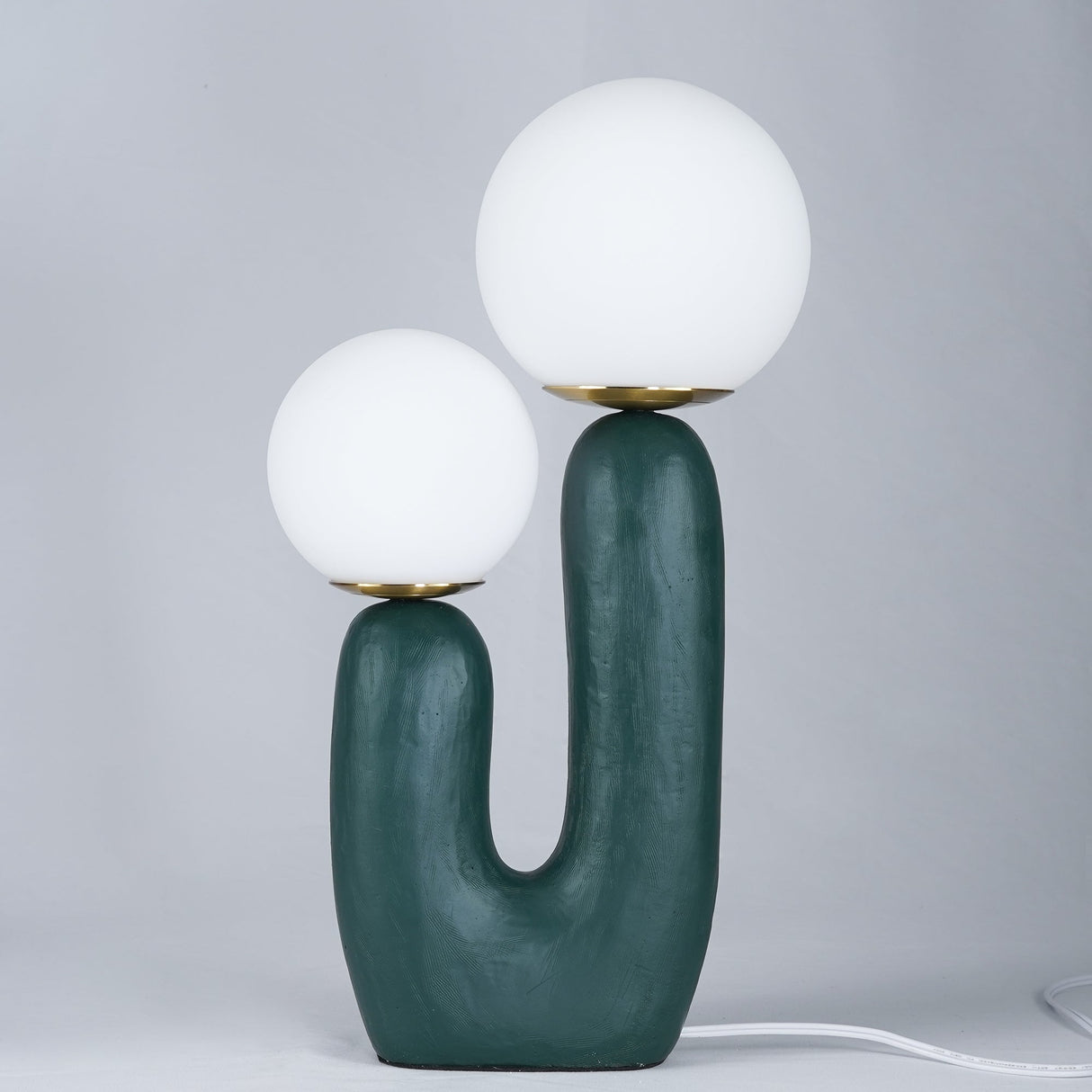 Modern Glass Table Lamp Pink Resin Base With Dual Globes - Product detail 21