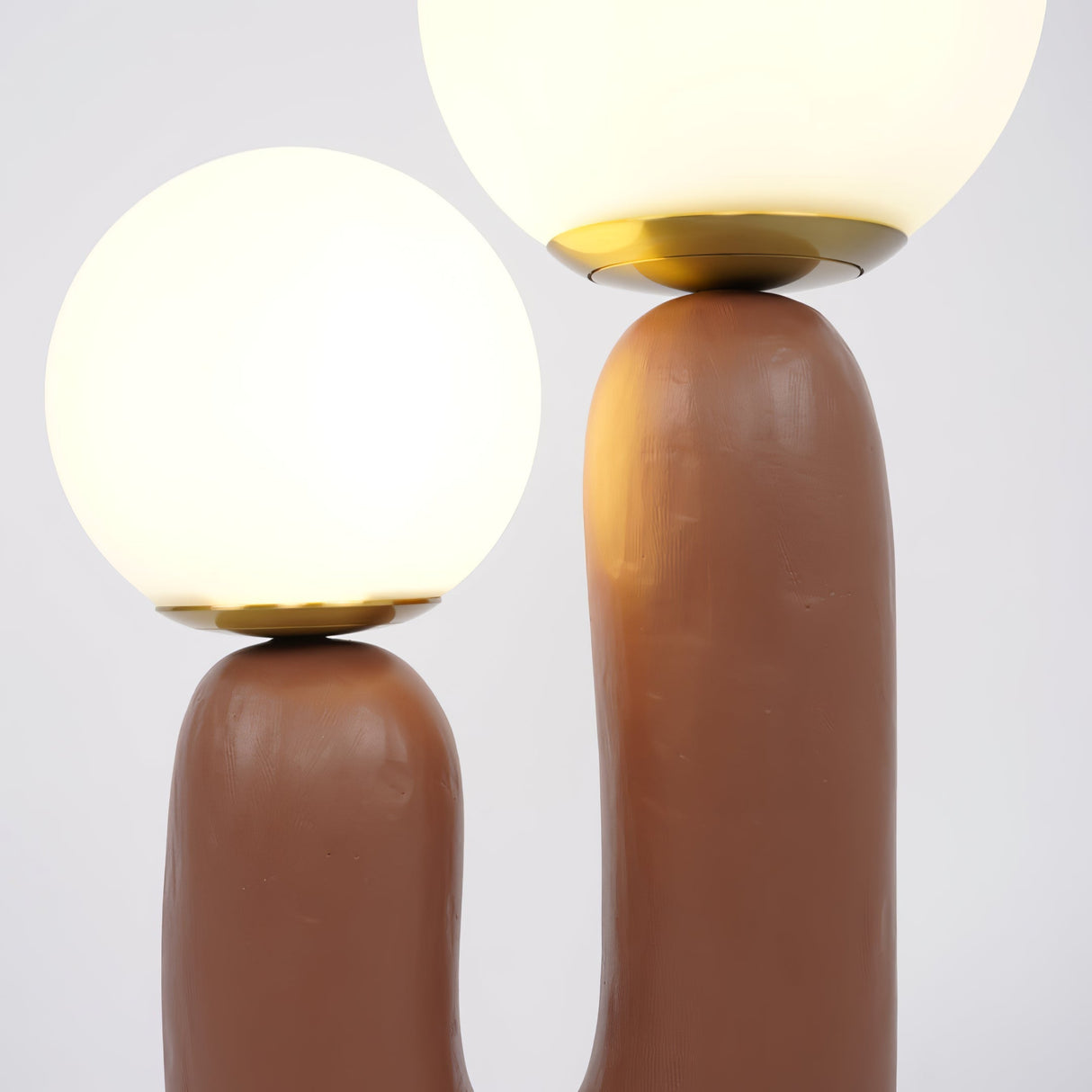 Modern Glass Table Lamp Pink Resin Base With Dual Globes - Product detail 44