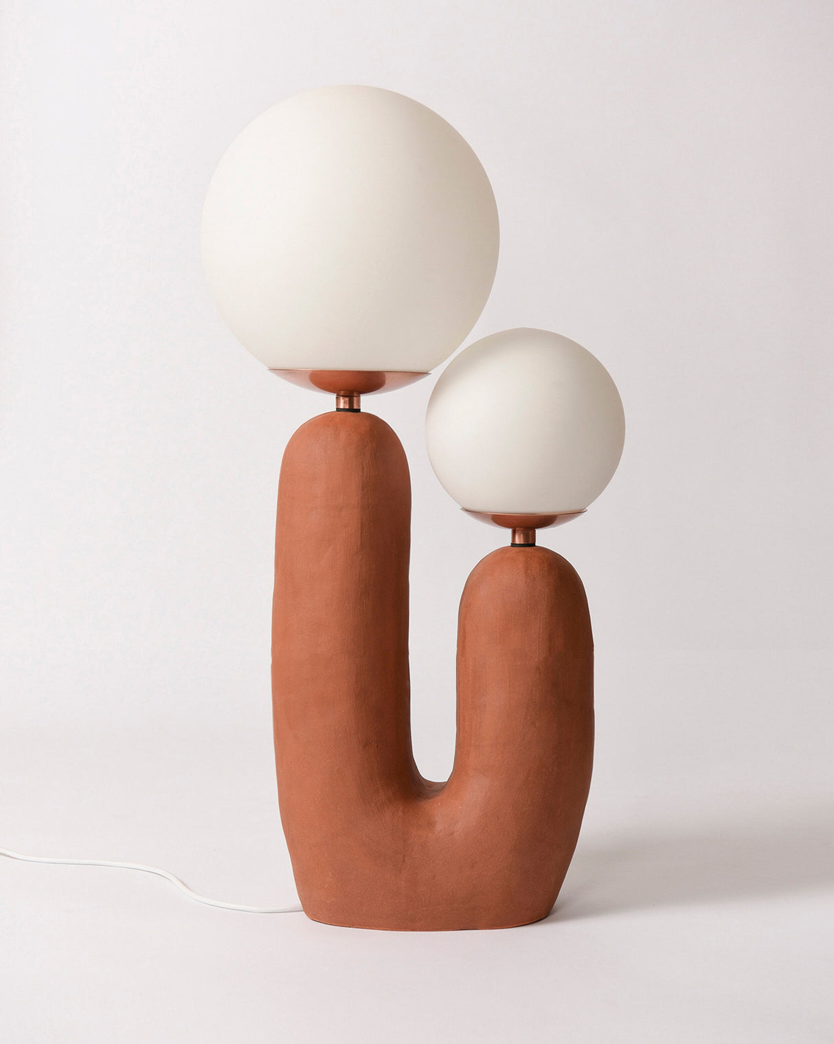Modern Glass Table Lamp Pink Resin Base With Dual Globes - Product detail 14